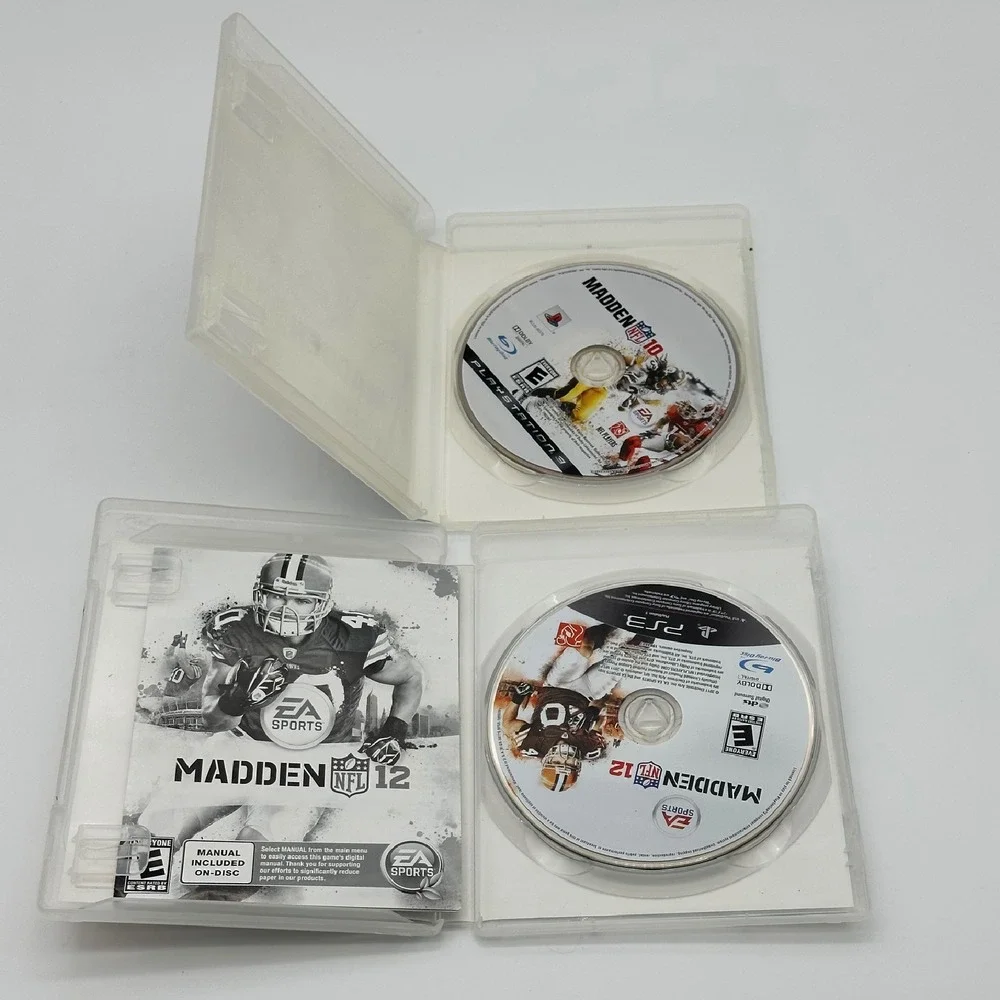 PS3 Playstation Game Madden NFL 10 and Madden NFL‎ 12 - Lot of 2 Games